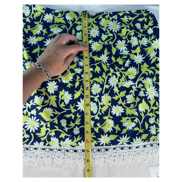 Key West women's sz 14 Cotton Skirt Daisy Floral Print Preppy Classic Summer - Picture 6 of 9